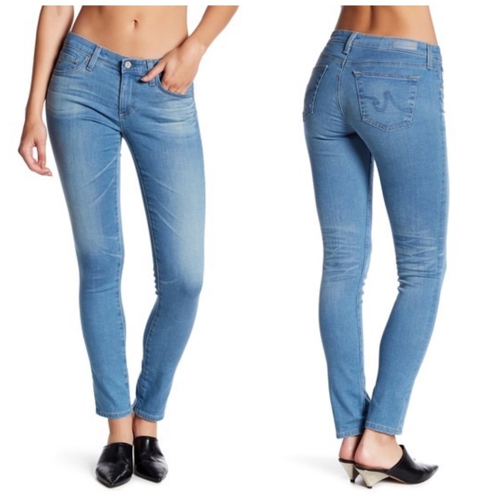 AG The Stilt Cigarette Leg Jeans Light Wash